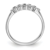 14k White Gold 1/10 carat Diamond and Blue Sapphire Complete Band